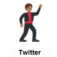 Man Dancing: Medium-Dark Skin Tone on Twitter Twemoji