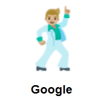 Man Dancing: Medium-Light Skin Tone on Google Android