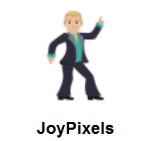Man Dancing: Medium-Light Skin Tone on JoyPixels