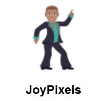 Man Dancing: Medium Skin Tone on JoyPixels