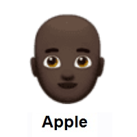 Man: Dark Skin Tone, Bald on Apple iOS