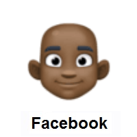Man: Dark Skin Tone, Bald on Facebook