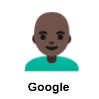 Man: Dark Skin Tone, Bald on Google Android