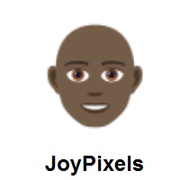 Man: Dark Skin Tone, Bald on JoyPixels