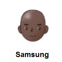 Man: Dark Skin Tone, Bald on Samsung
