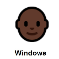 Man: Dark Skin Tone, Bald on Microsoft Windows