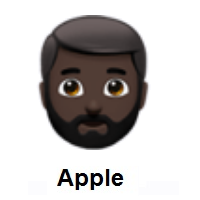 Man: Dark Skin Tone, Beard on Apple iOS
