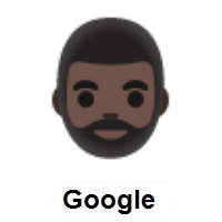 Man: Dark Skin Tone, Beard on Google Android