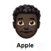 Man: Dark Skin Tone, Curly Hair on Apple iOS