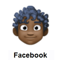 Man: Dark Skin Tone, Curly Hair on Facebook