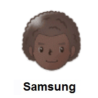 Man: Dark Skin Tone, Curly Hair on Samsung