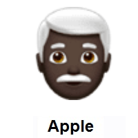 Man: Dark Skin Tone, White Hair on Apple iOS