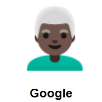 Man: Dark Skin Tone, White Hair on Google Android