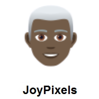 Man: Dark Skin Tone, White Hair on JoyPixels