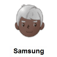 Man: Dark Skin Tone, White Hair on Samsung