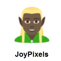 Man Elf: Dark Skin Tone on JoyPixels