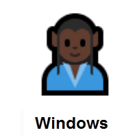 Man Elf: Dark Skin Tone on Microsoft Windows