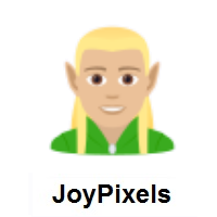 Man Elf: Medium-Light Skin Tone on JoyPixels