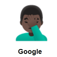 Man Facepalming: Dark Skin Tone on Google Android