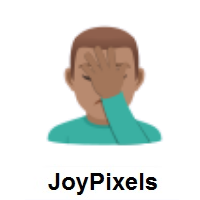 Man Facepalming: Medium Skin Tone on JoyPixels