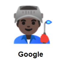 Man Factory Worker: Dark Skin Tone on Google Android