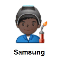 Man Factory Worker: Dark Skin Tone on Samsung