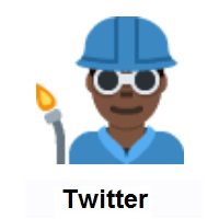 Man Factory Worker: Dark Skin Tone on Twitter Twemoji