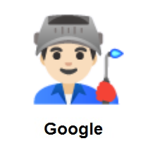 Man Factory Worker: Light Skin Tone on Google Android