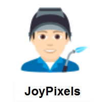 Man Factory Worker: Light Skin Tone on JoyPixels