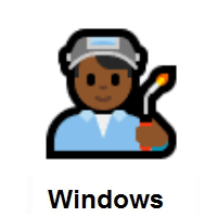 Man Factory Worker: Medium-Dark Skin Tone on Microsoft Windows
