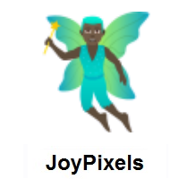 Man Fairy: Dark Skin Tone on JoyPixels