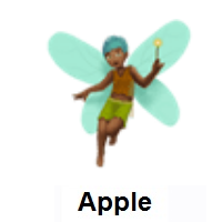 Man Fairy: Medium-Dark Skin Tone on Apple iOS