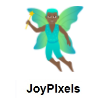 Man Fairy: Medium-Dark Skin Tone on JoyPixels