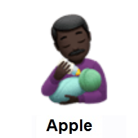 Man Feeding Baby: Dark Skin Tone on Apple iOS