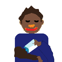 Man Feeding Baby: Dark Skin Tone