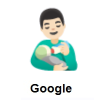 Man Feeding Baby: Light Skin Tone on Google Android
