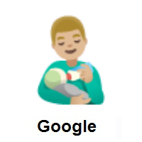 Man Feeding Baby: Medium-Light Skin Tone on Google Android