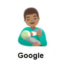 Man Feeding Baby: Medium Skin Tone on Google Android