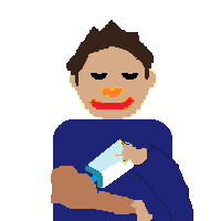 Man Feeding Baby: Medium Skin Tone
