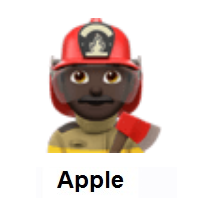 Man Firefighter: Dark Skin Tone on Apple iOS