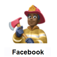 Man Firefighter: Dark Skin Tone on Facebook