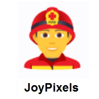 Man Firefighter on JoyPixels