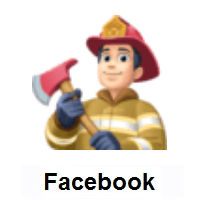 Man Firefighter: Light Skin Tone on Facebook