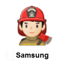 Man Firefighter: Light Skin Tone on Samsung