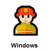 Man Firefighter: Light Skin Tone on Microsoft Windows