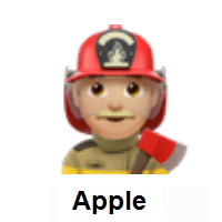 Man Firefighter: Medium-Light Skin Tone on Apple iOS