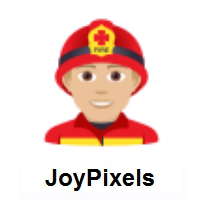 Man Firefighter: Medium-Light Skin Tone on JoyPixels