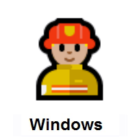 Man Firefighter: Medium-Light Skin Tone on Microsoft Windows