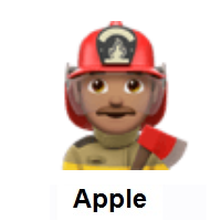 Man Firefighter: Medium Skin Tone on Apple iOS
