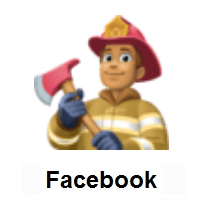 Man Firefighter: Medium Skin Tone on Facebook
